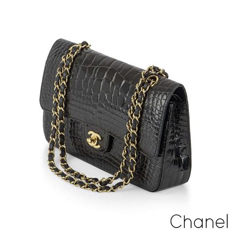 chanel alligator flap bag price|CHANEL Alligator Jumbo Double Flap Black .